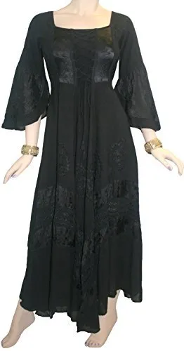 106 DR Royal Victorian Embroidered Flare Hem Corset Dress Gown