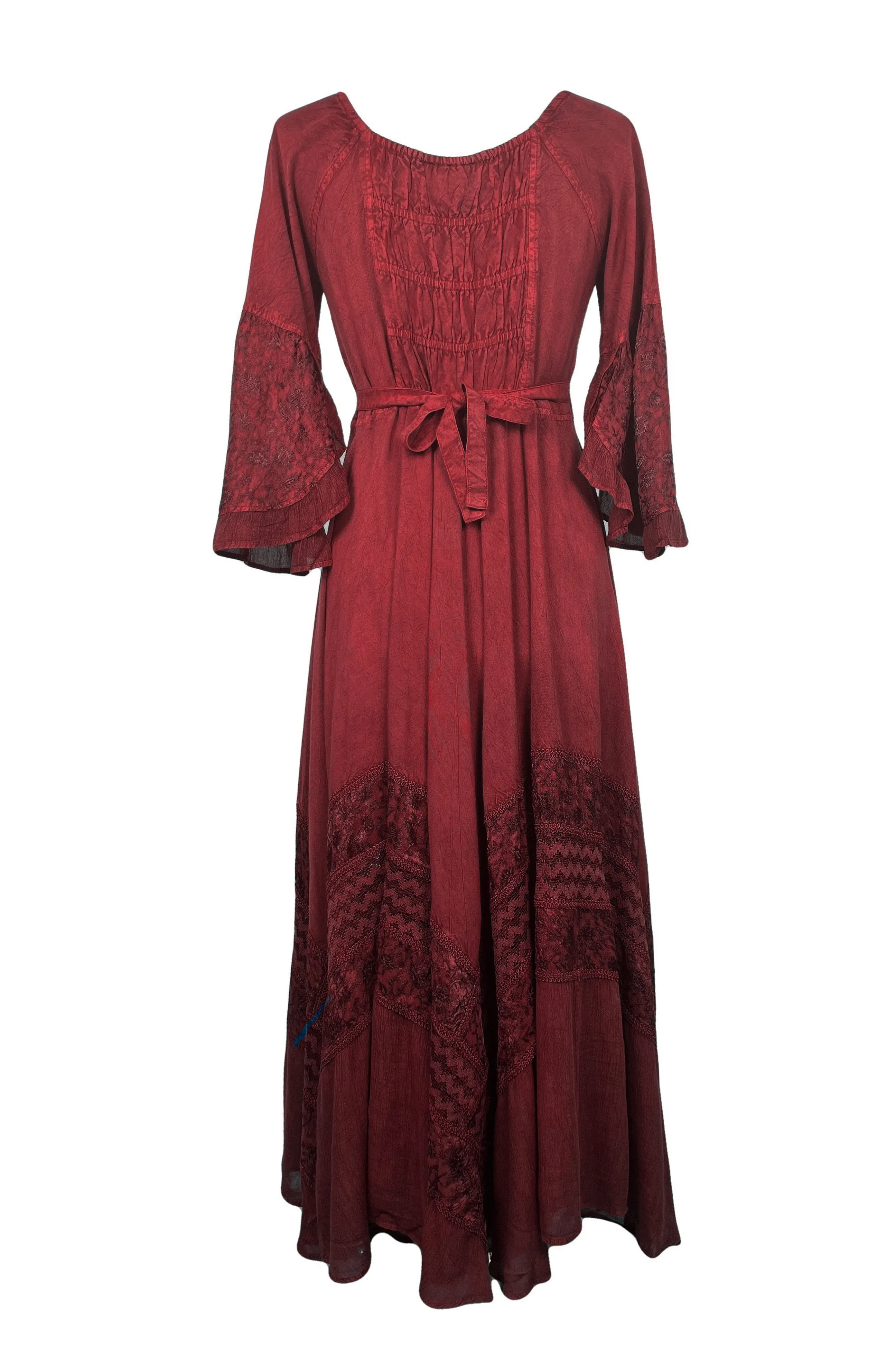 106 DR Royal Victorian Embroidered Flare Hem Corset Dress Gown
