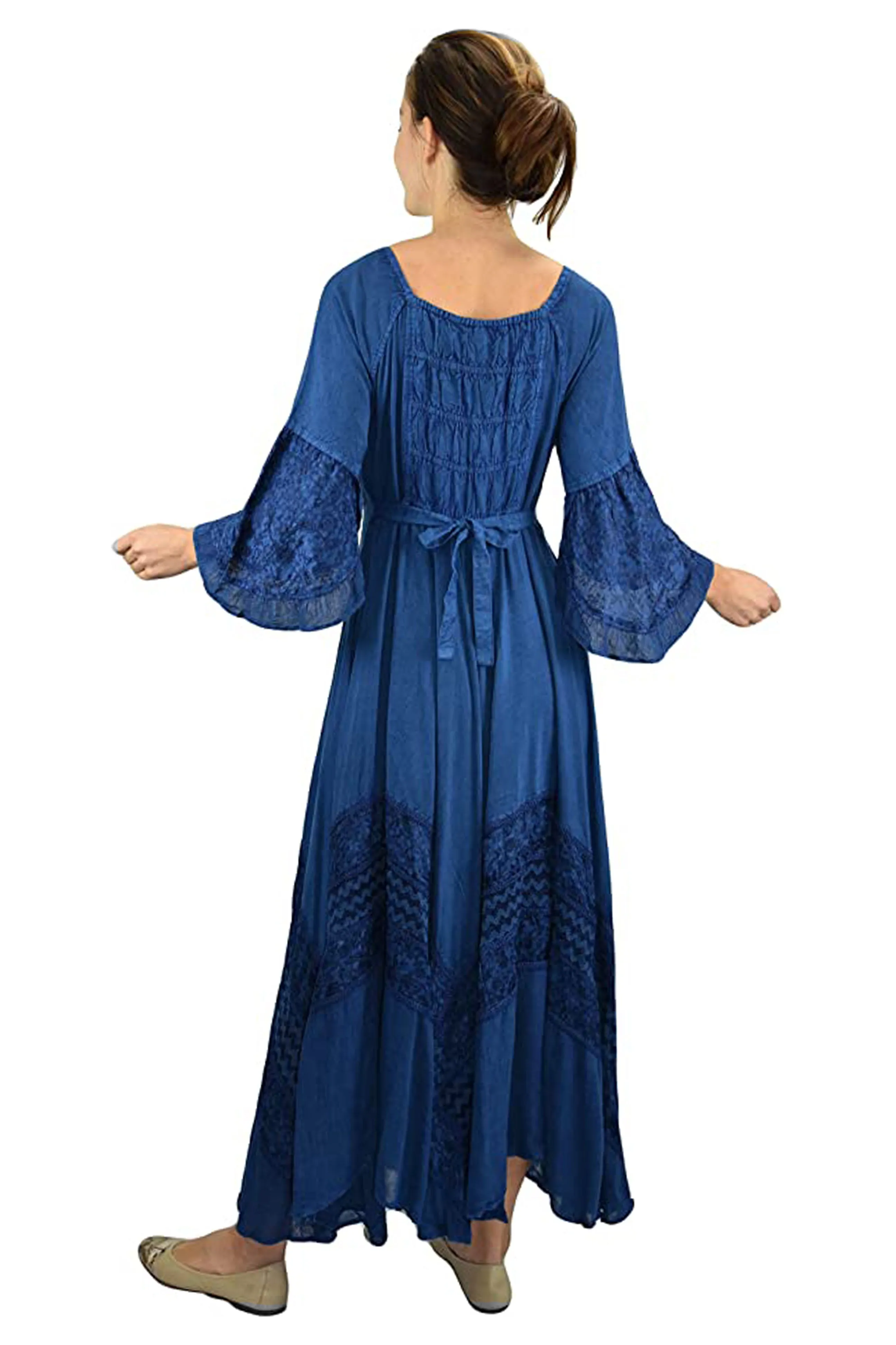 106 DR Royal Victorian Embroidered Flare Hem Corset Dress Gown