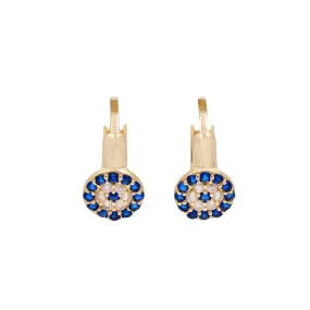 14K Yellow Gold Fashion Fashion Women's Earrings with Cubic Zirconias