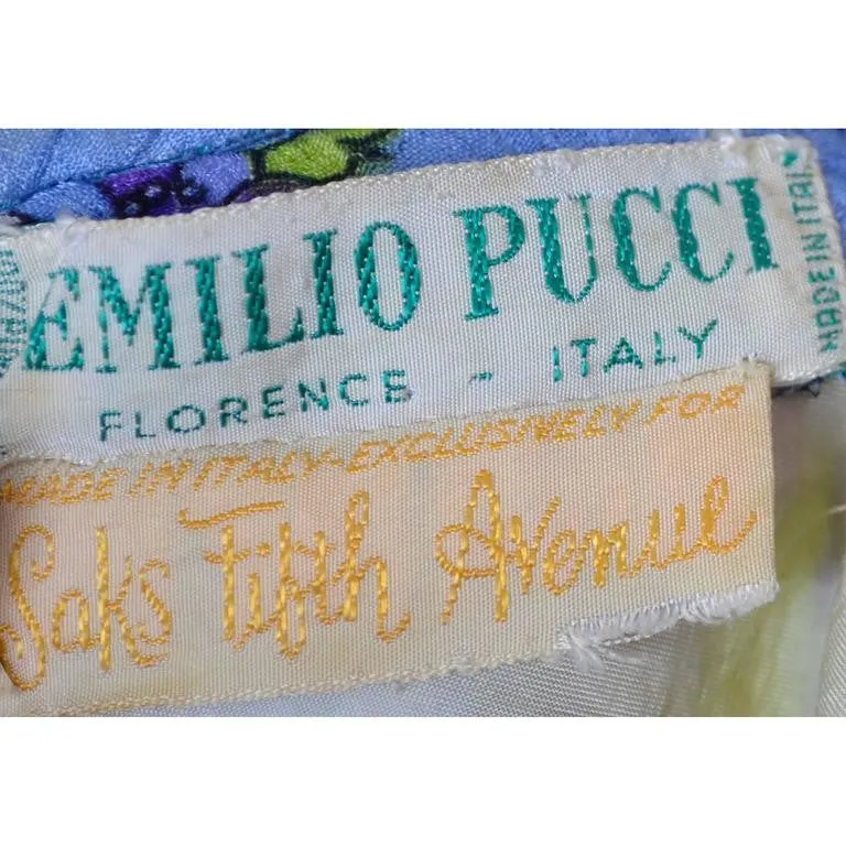 1960s Emilio Pucci Crinkle Silk Signature Fabric Vintage Maxi Dress 4