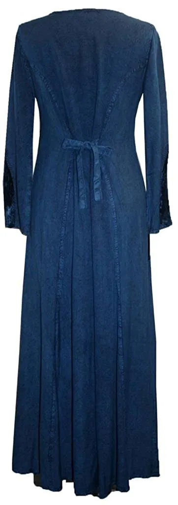 204 DR Scooped Neck Bohemian Corset Long Dress Gown