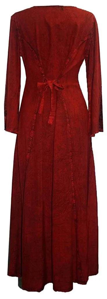 204 DR Scooped Neck Bohemian Corset Long Dress Gown