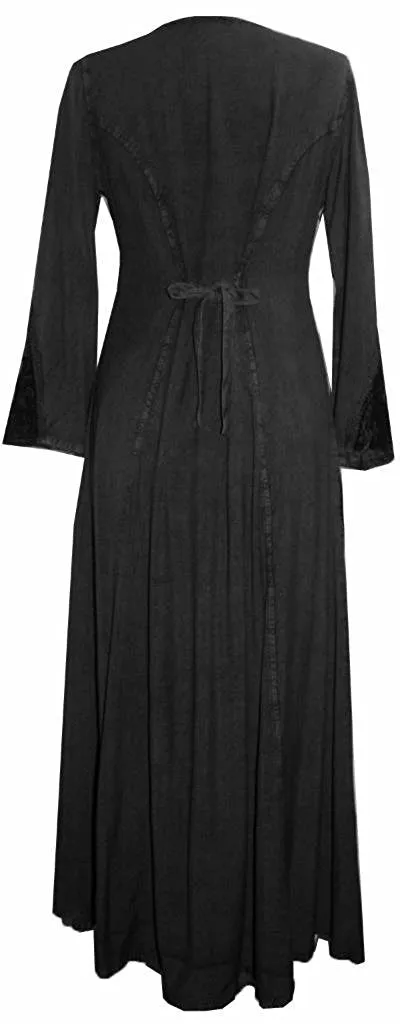 204 DR Scooped Neck Bohemian Corset Long Dress Gown
