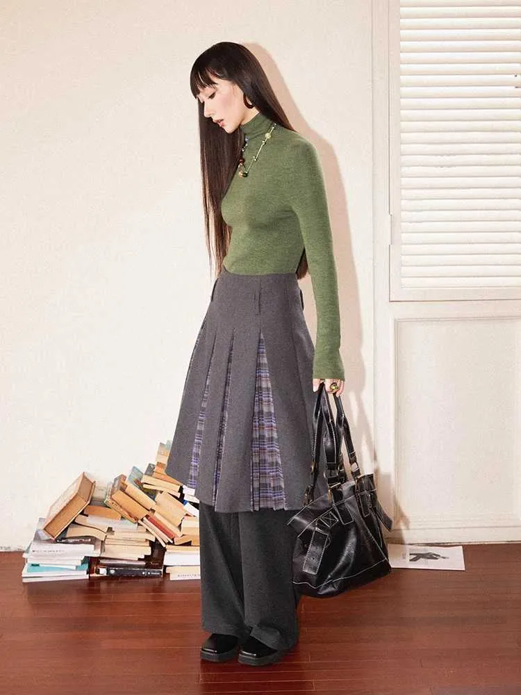 A-line pleated skirt【s0000010708】
