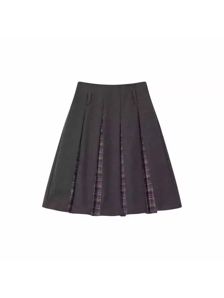 A-line pleated skirt【s0000010708】