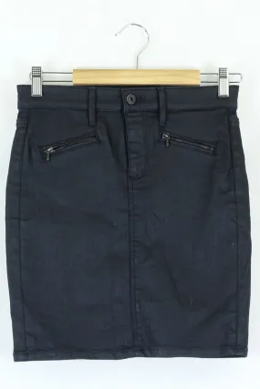 Adriano Goldschmied 'The Kodie' Black Biker Pencil Skirt 26 (Au 8)