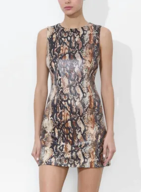 Alice   Olivia - Clyde Snake Aline Fitted Shift Dress