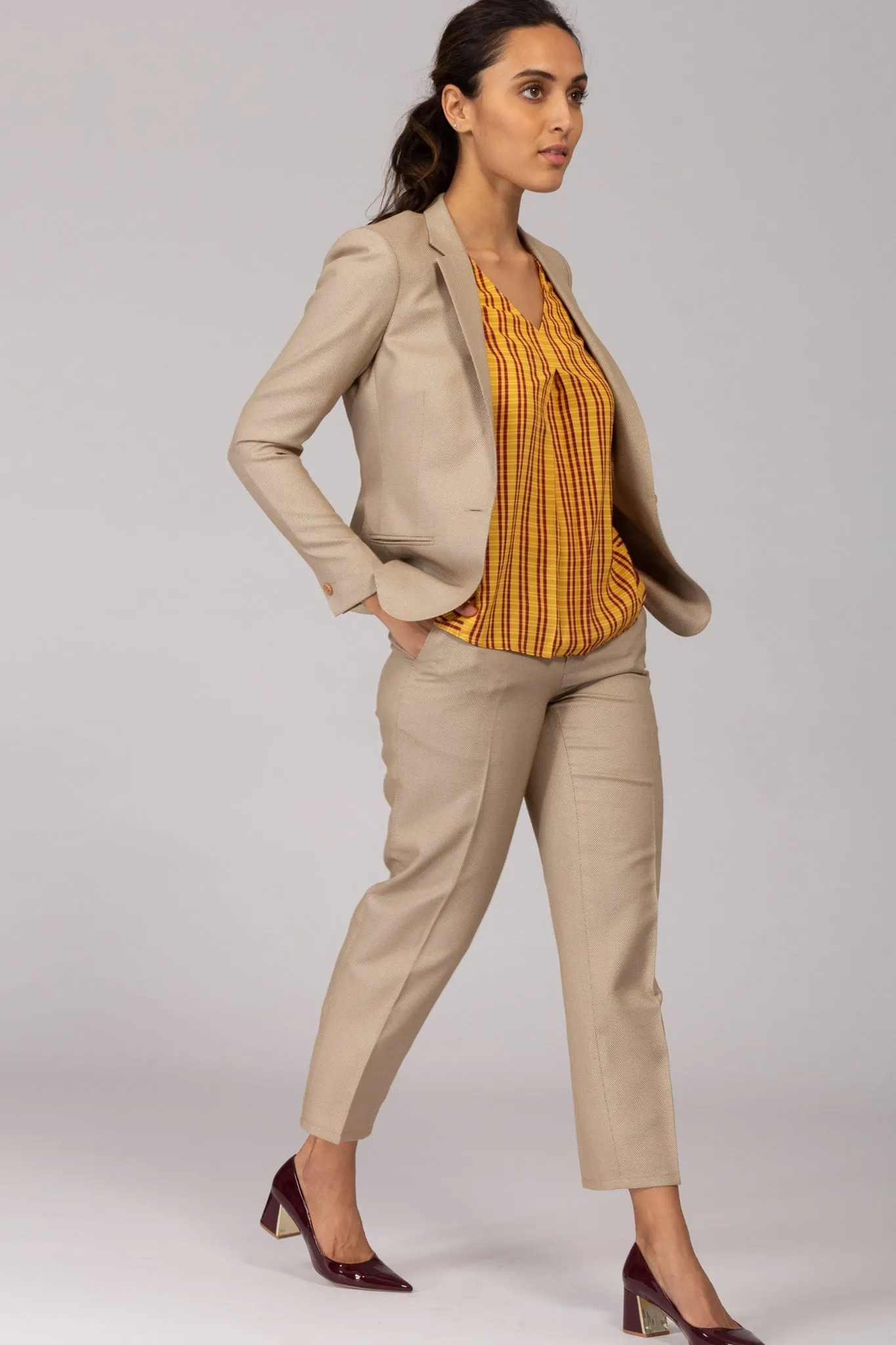Beige Formal Suit - Trousers and Blazer