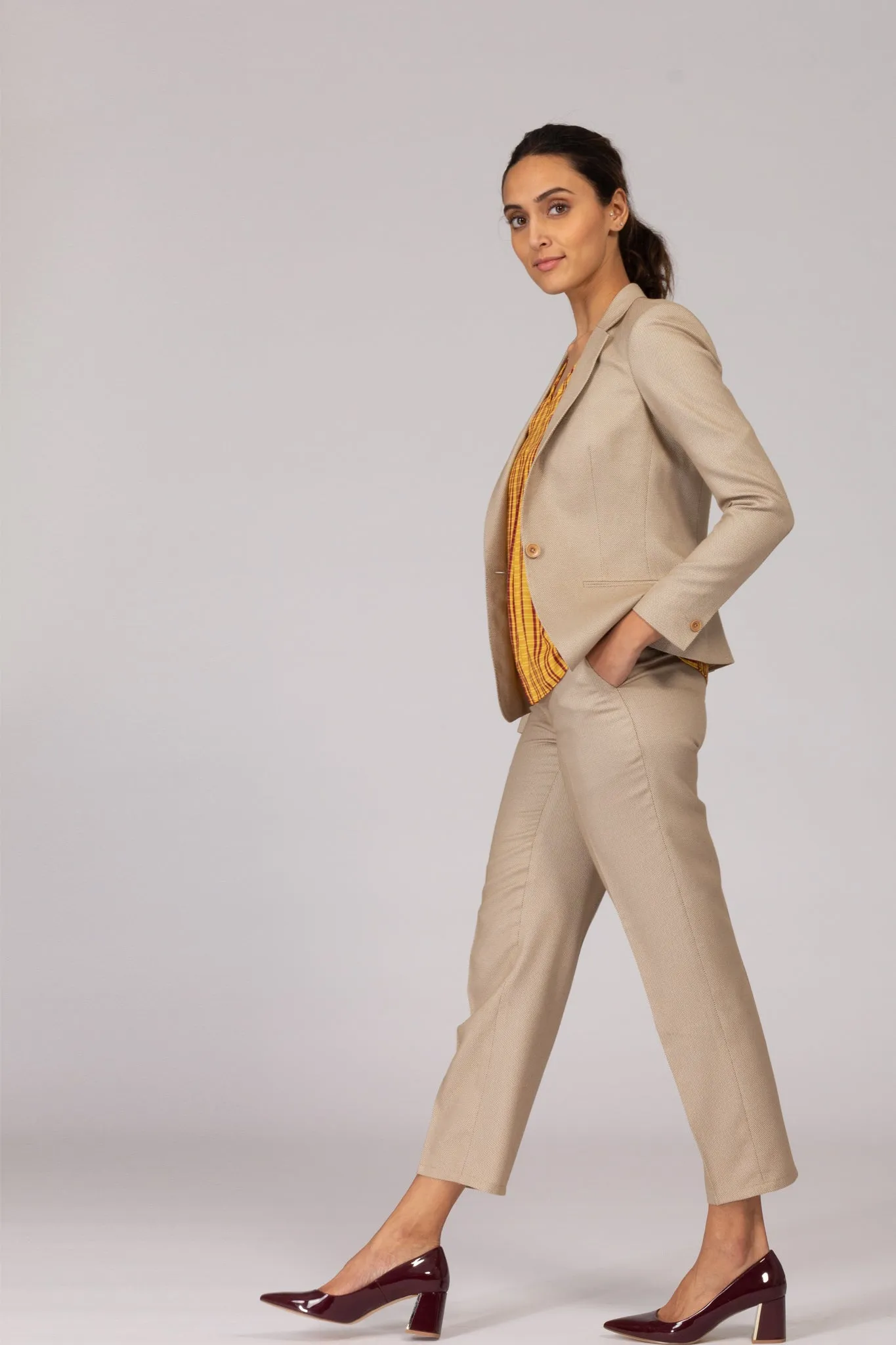 Beige Formal Suit - Trousers and Blazer