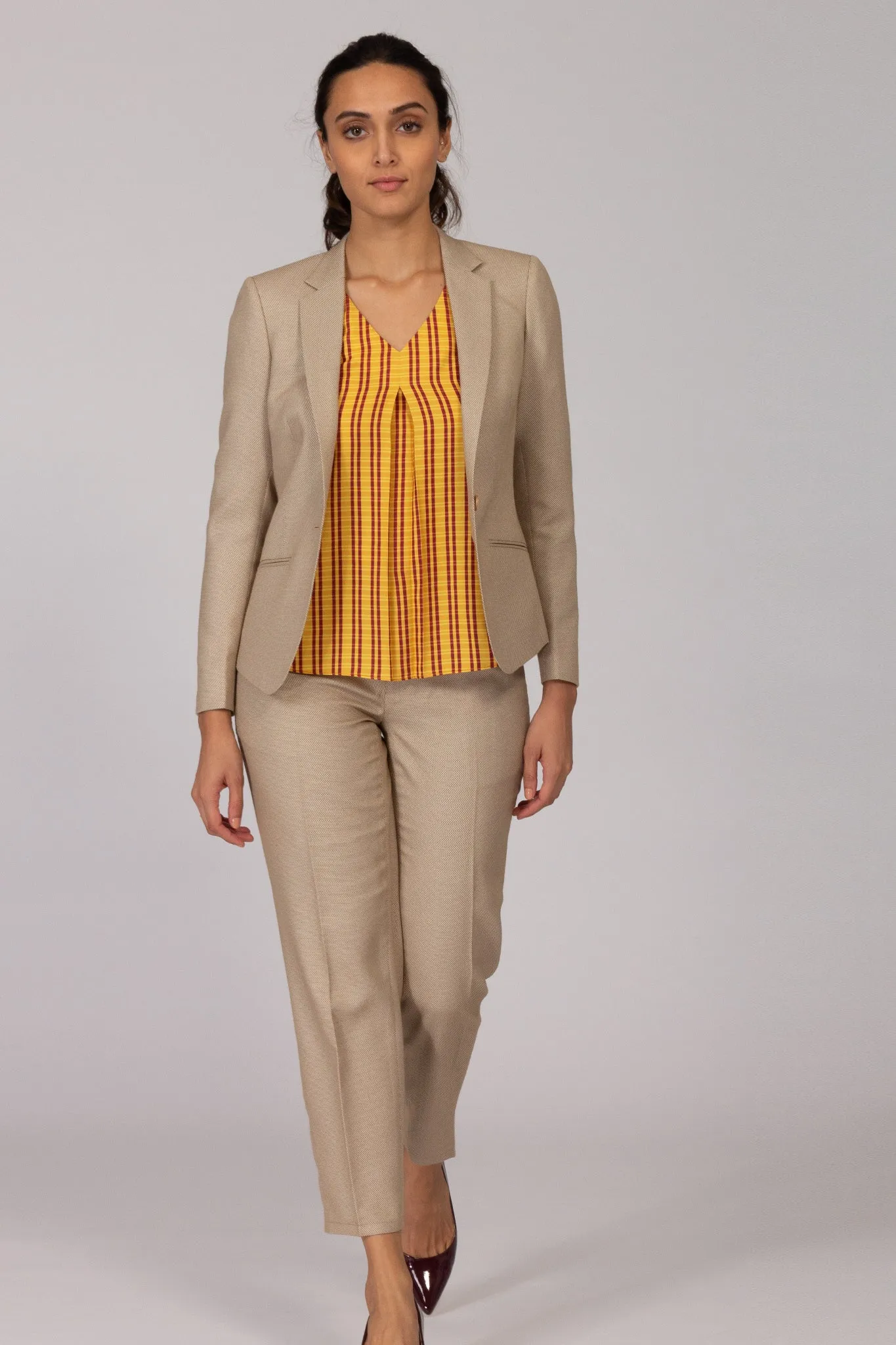 Beige Formal Suit - Trousers and Blazer
