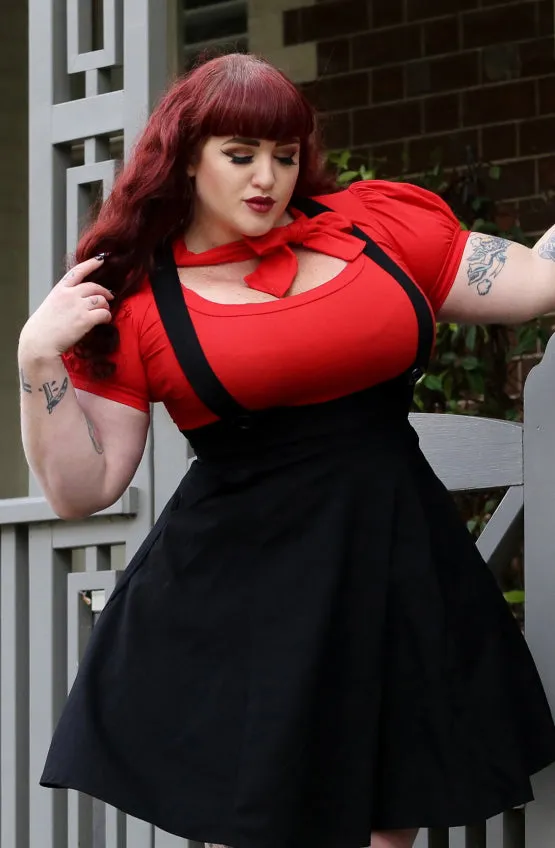 Black Skater Pinafore Curvy