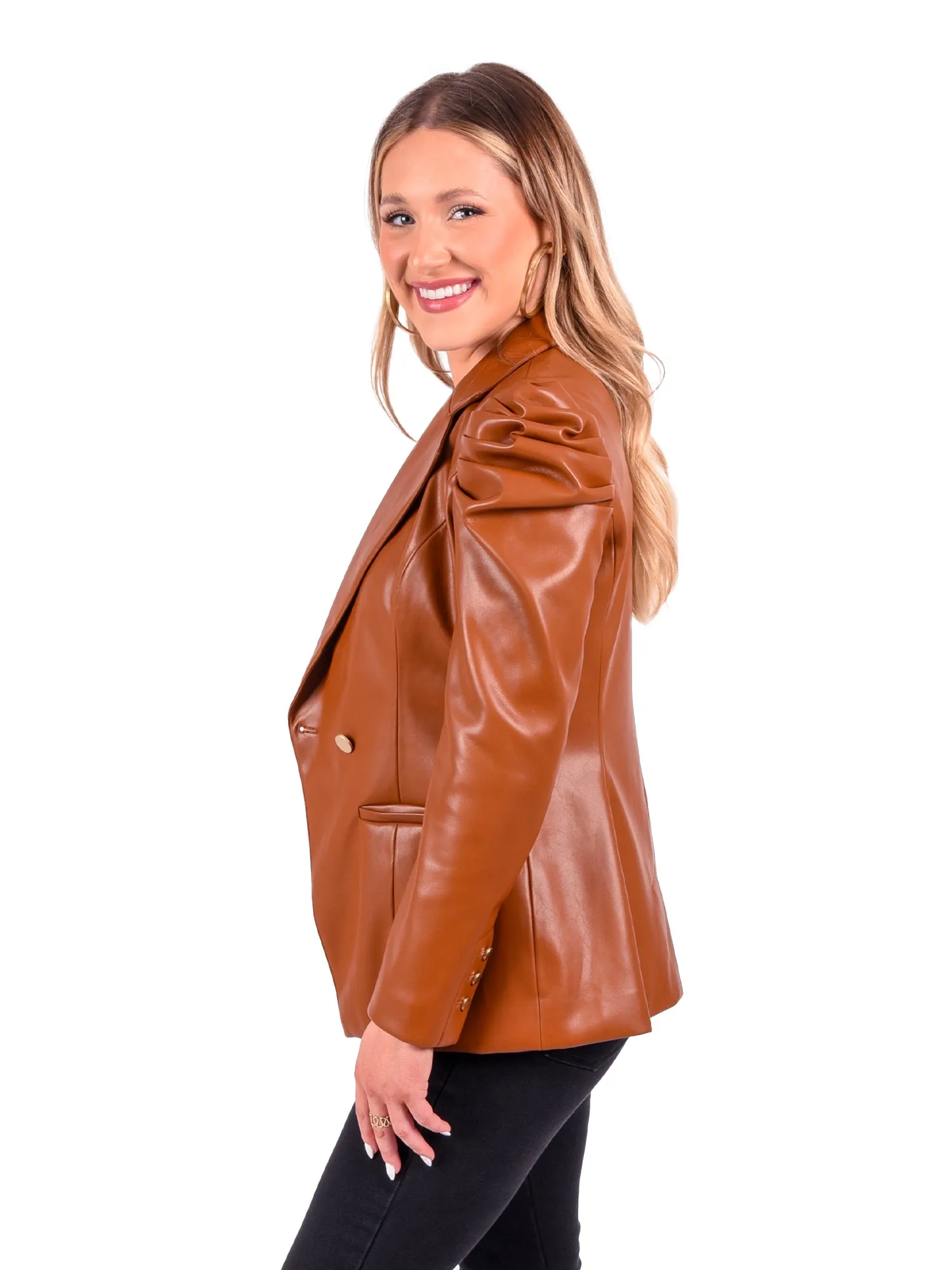 Bradshaw Blazer - Luggage Vegan Leather