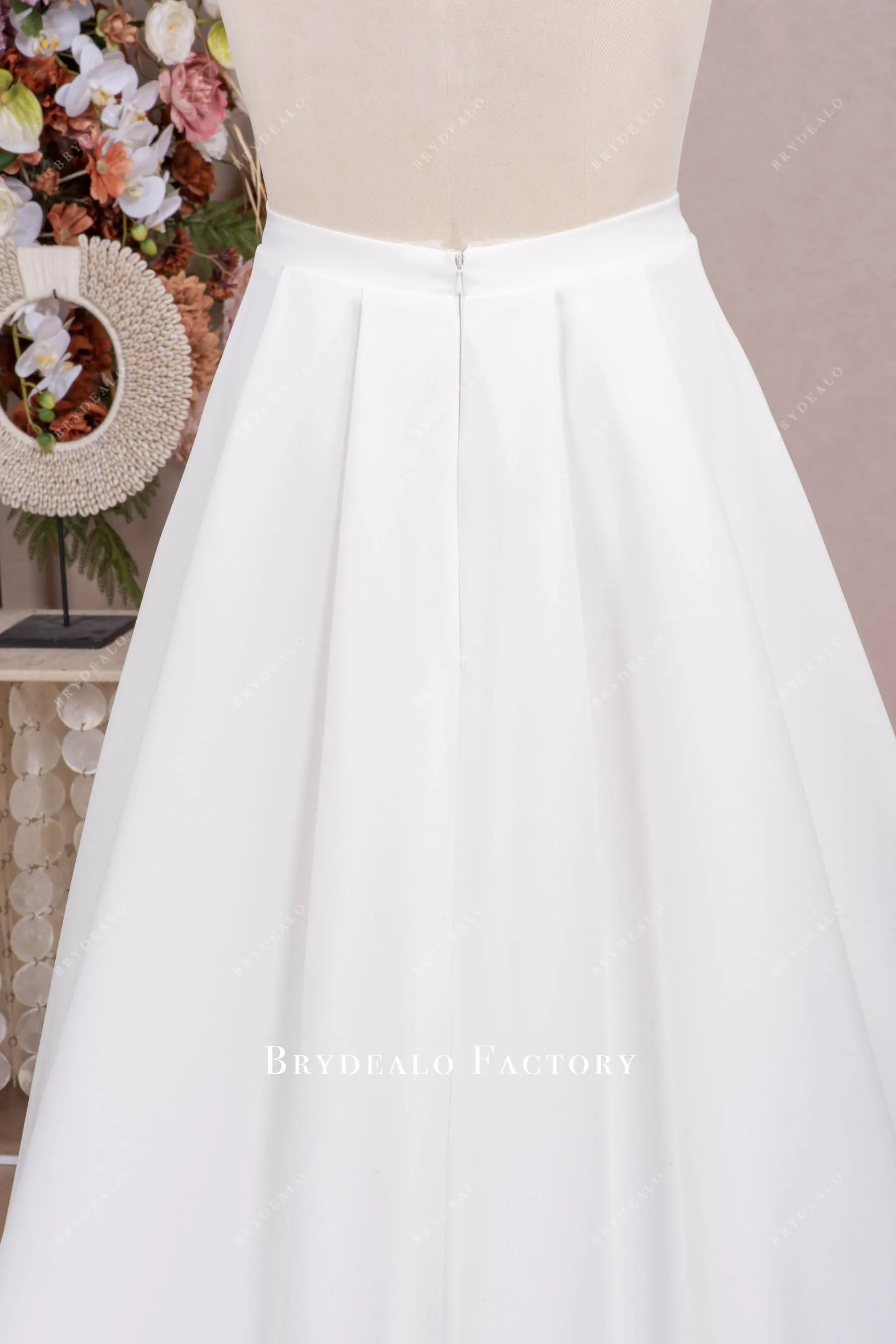 Bridal A-line Crepe Skirt Private Label Wedding Skirt