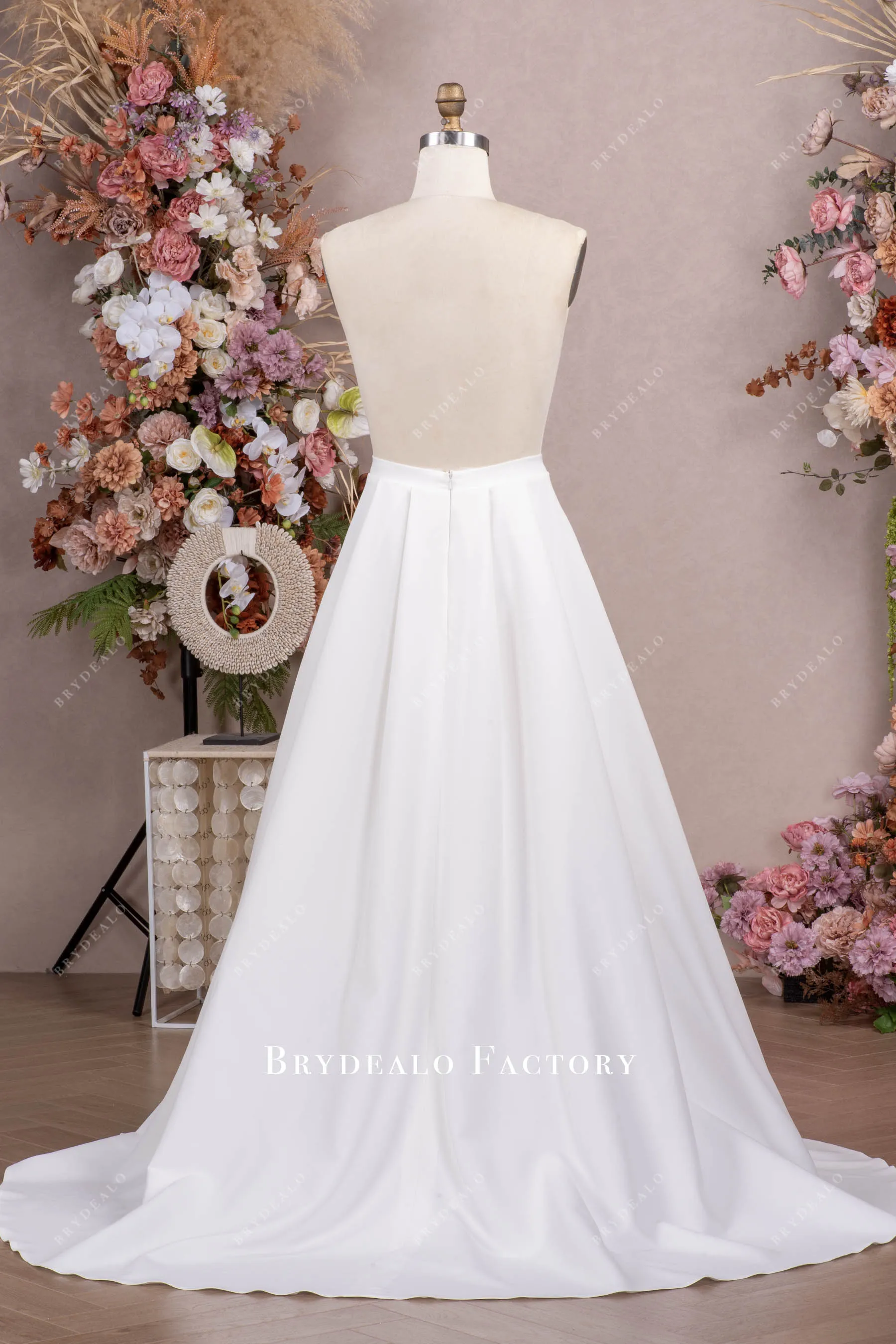 Bridal A-line Crepe Skirt Private Label Wedding Skirt