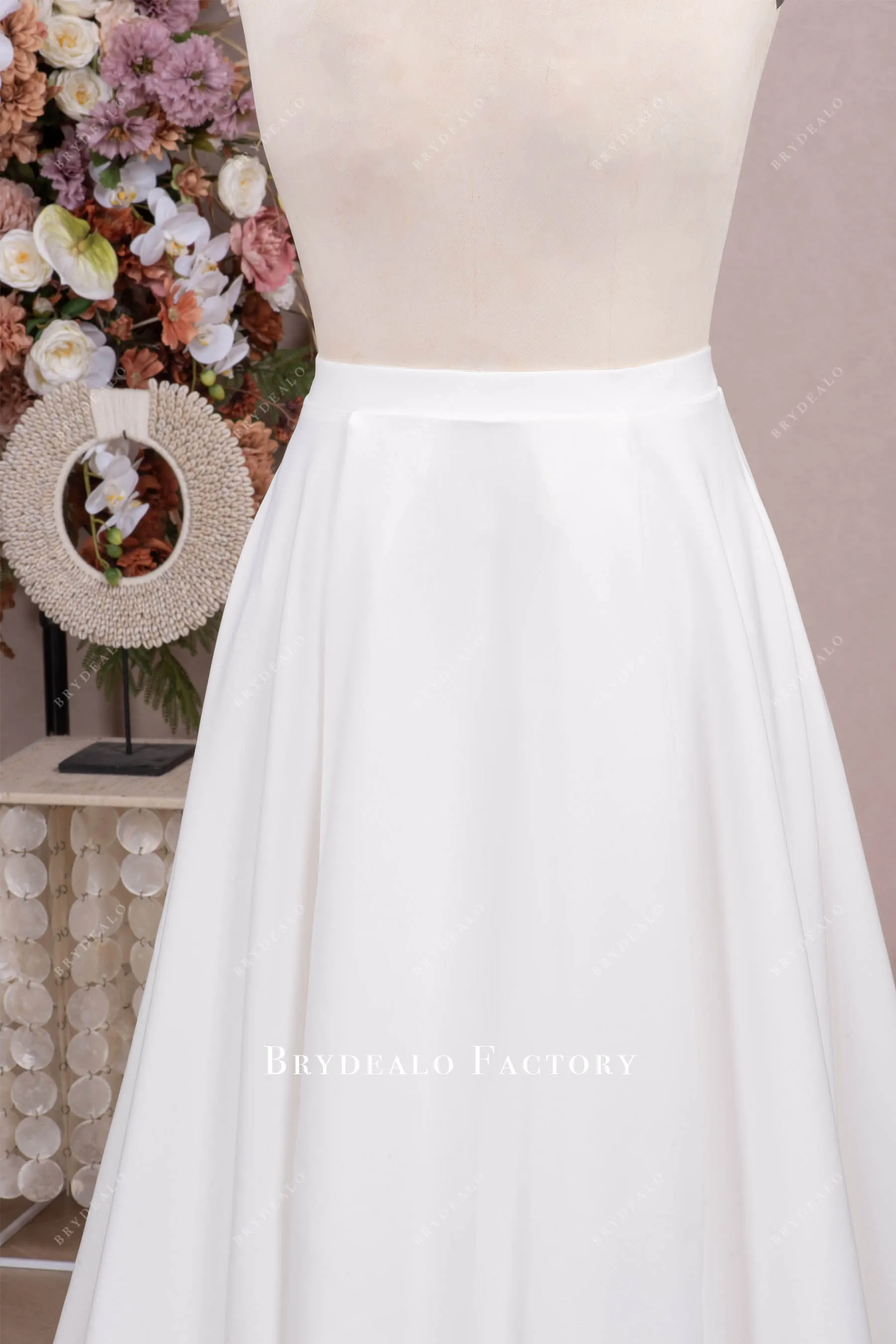 Bridal A-line Crepe Skirt Private Label Wedding Skirt