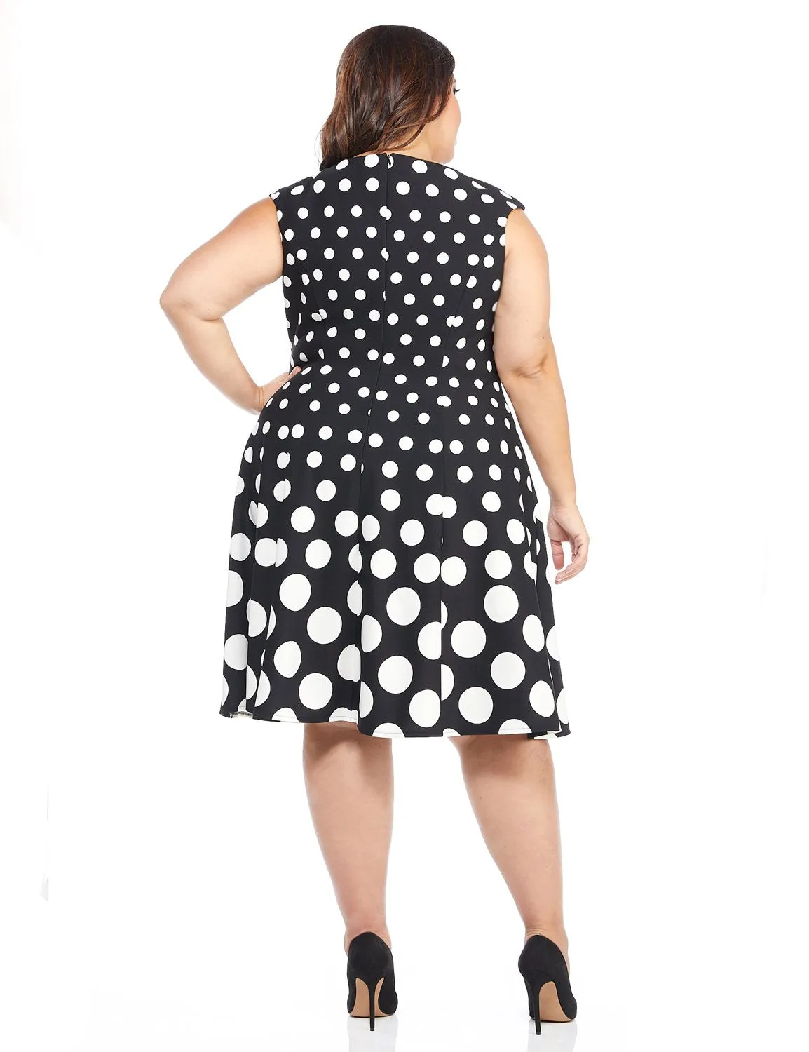 Cap Sleeve Graduated Dot Dress