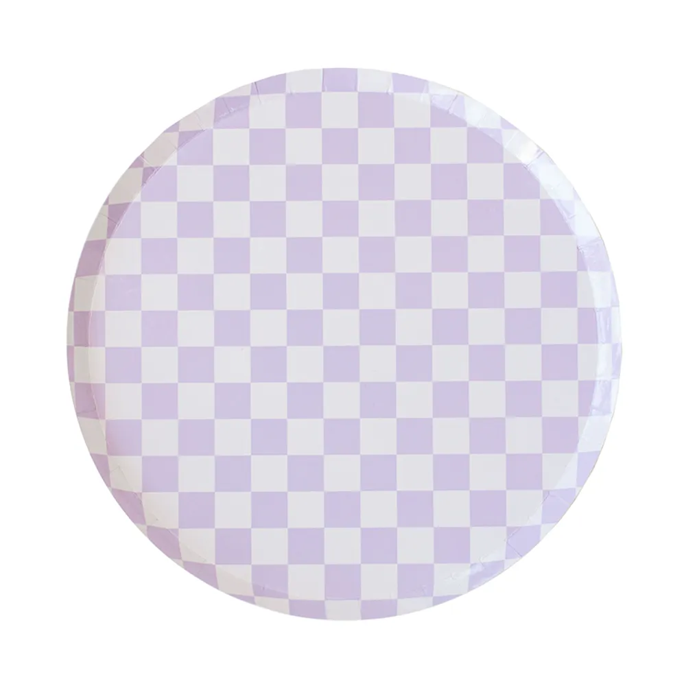 Check It! Dinner Plates - 8 Pk. -  Purple Posse