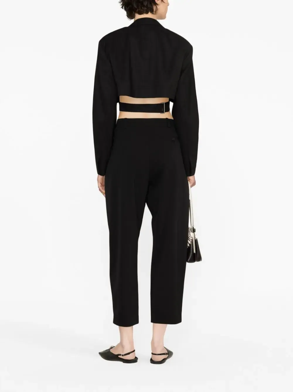 Cropped Pleated Trousers