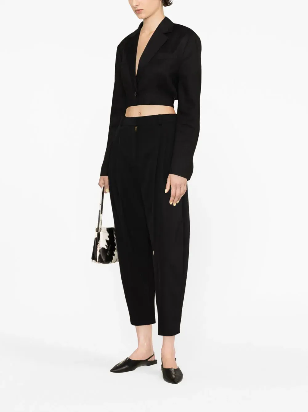 Cropped Pleated Trousers