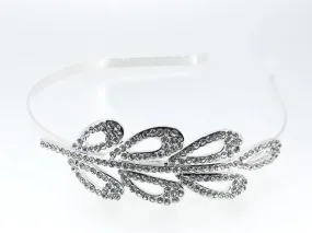 Crystal Silver Jewelled Flower Hairband