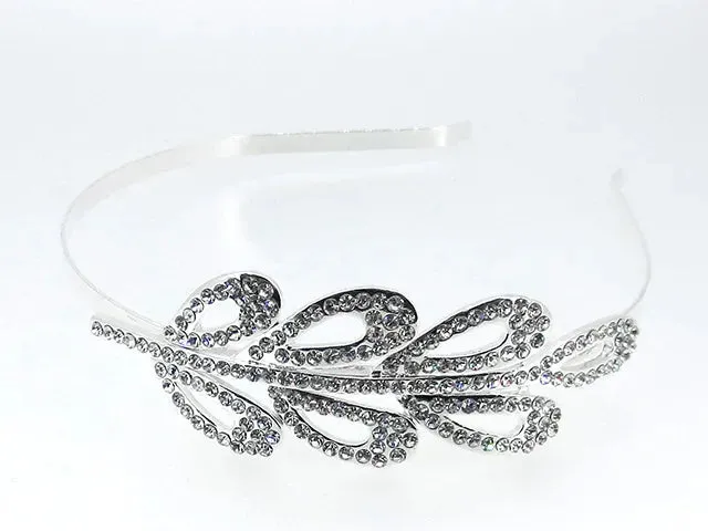 Crystal Silver Jewelled Flower Hairband