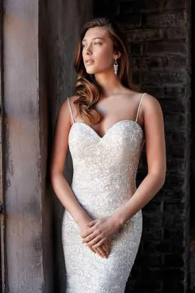 EddyK CT249  Beaded Sheath Wedding Gown - Off The Rack