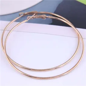 European Bold Fashion 71 mm Large Hoop Women Wholesale Alloy Costume Earrings - Golden
