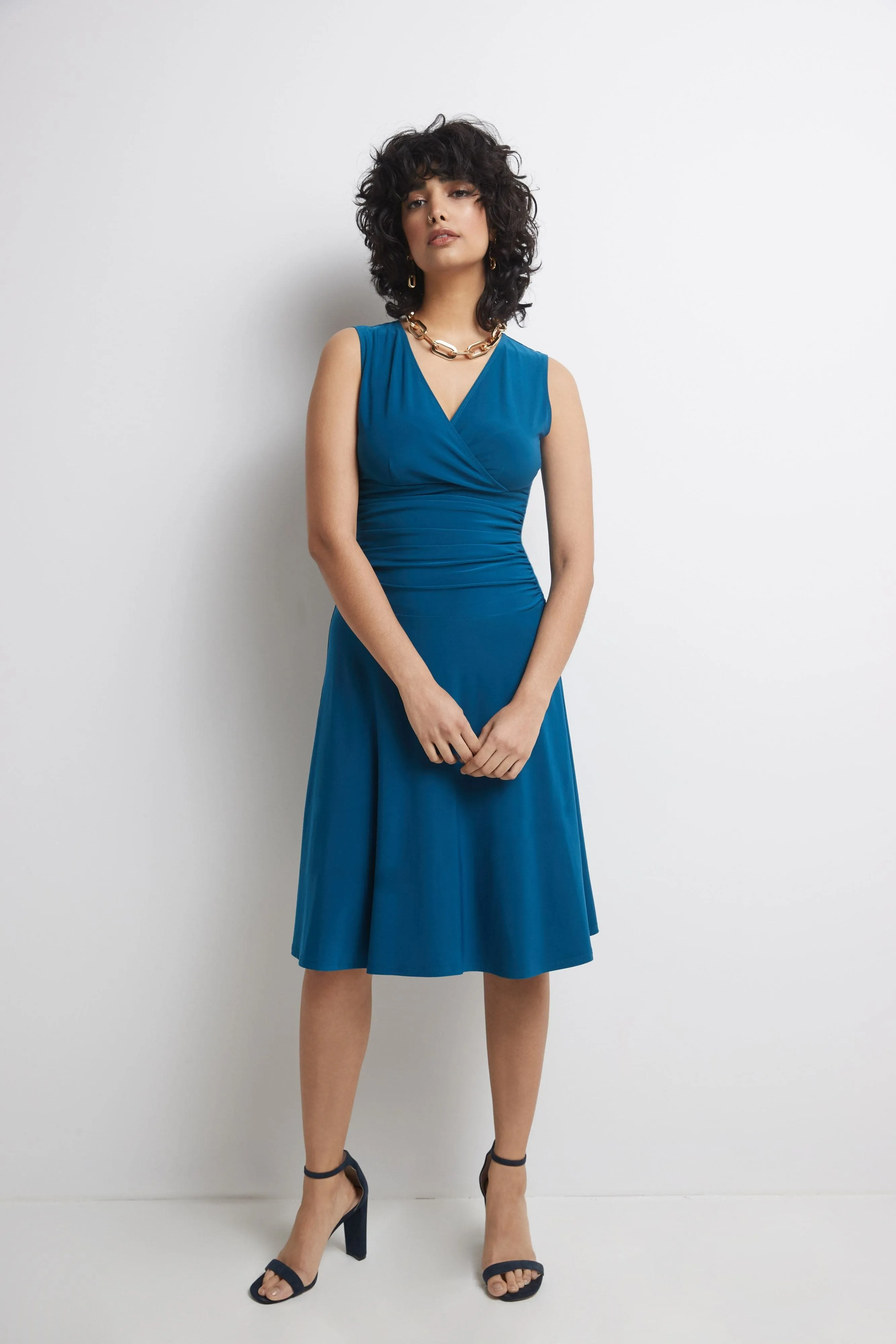 Form-Fitting Sleeveless Dress with Tummy Control