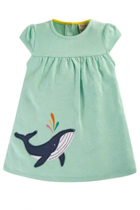 Frugi Little Layla Dress - Spring Mint Marl/Whale