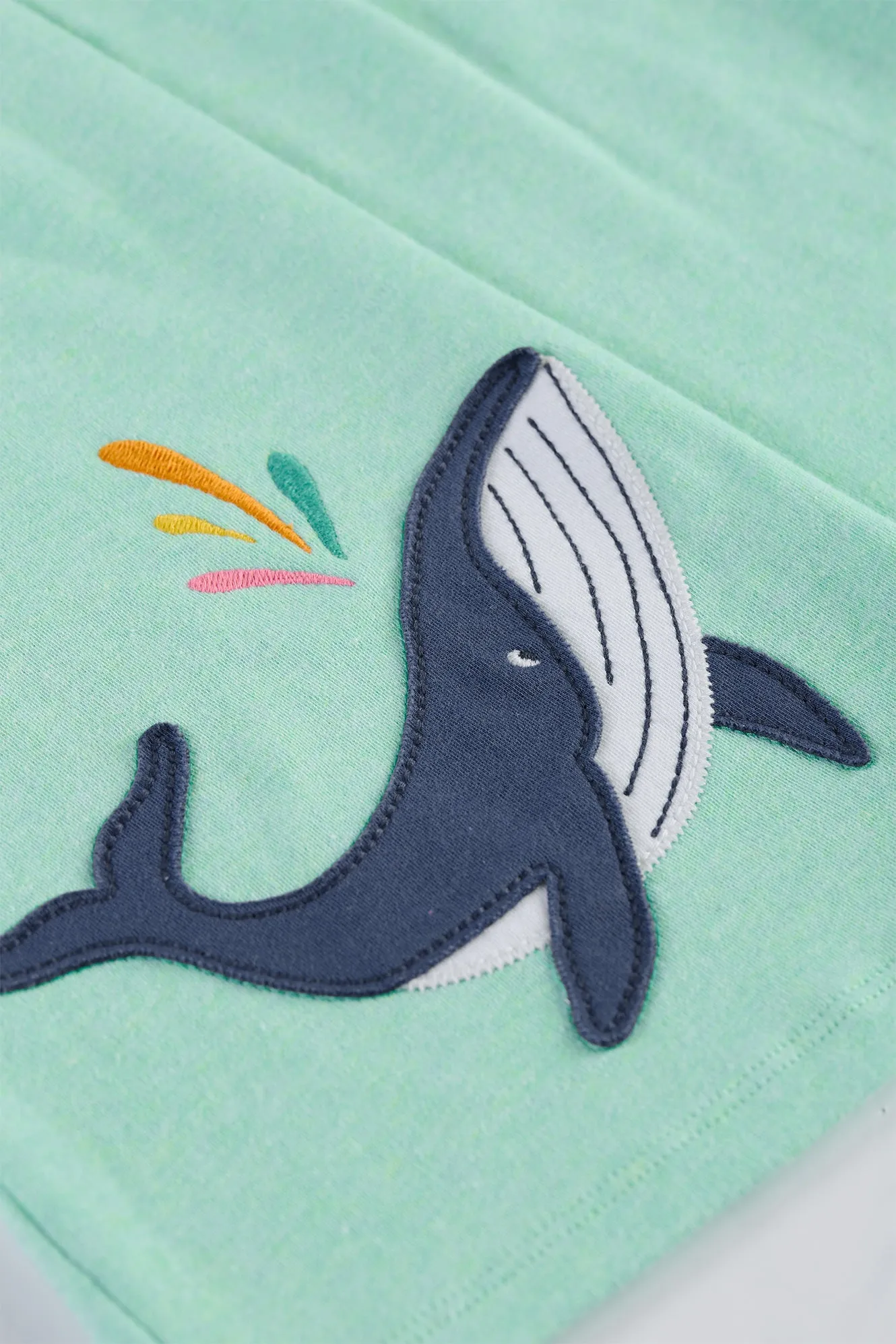 Frugi Little Layla Dress - Spring Mint Marl/Whale