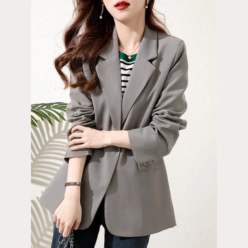 Gray Slim-Fit Versatile Casual Blazer