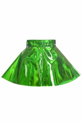 Green Hologram Skater Skirt