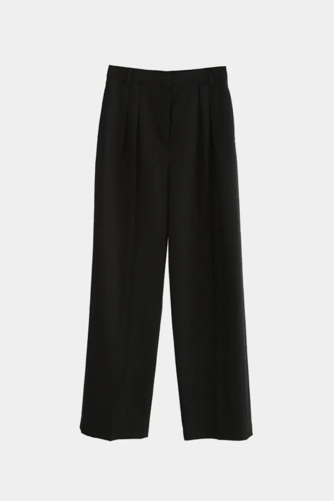 Highrise Striped Trousers - Dark Grey