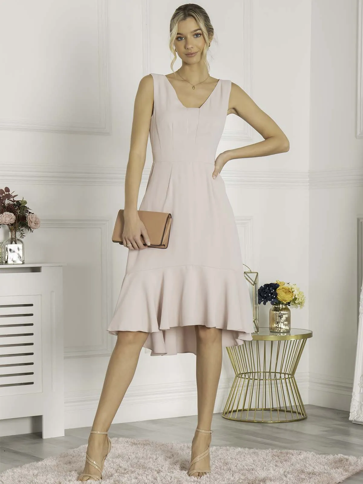 Jolie Moi Palmer Dip Hem Shift Dress, Pink
