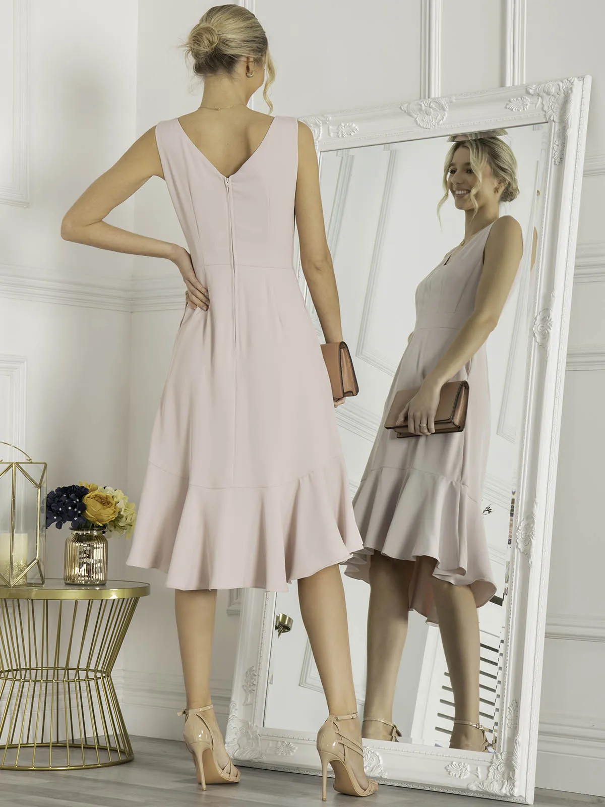 Jolie Moi Palmer Dip Hem Shift Dress, Pink