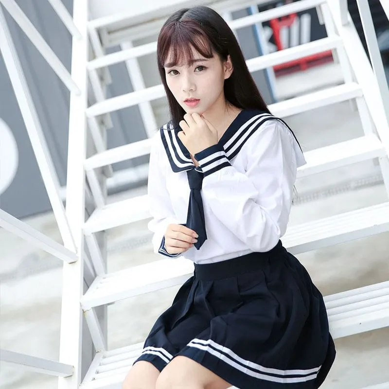 Kawaii High School White Sailor Suit
