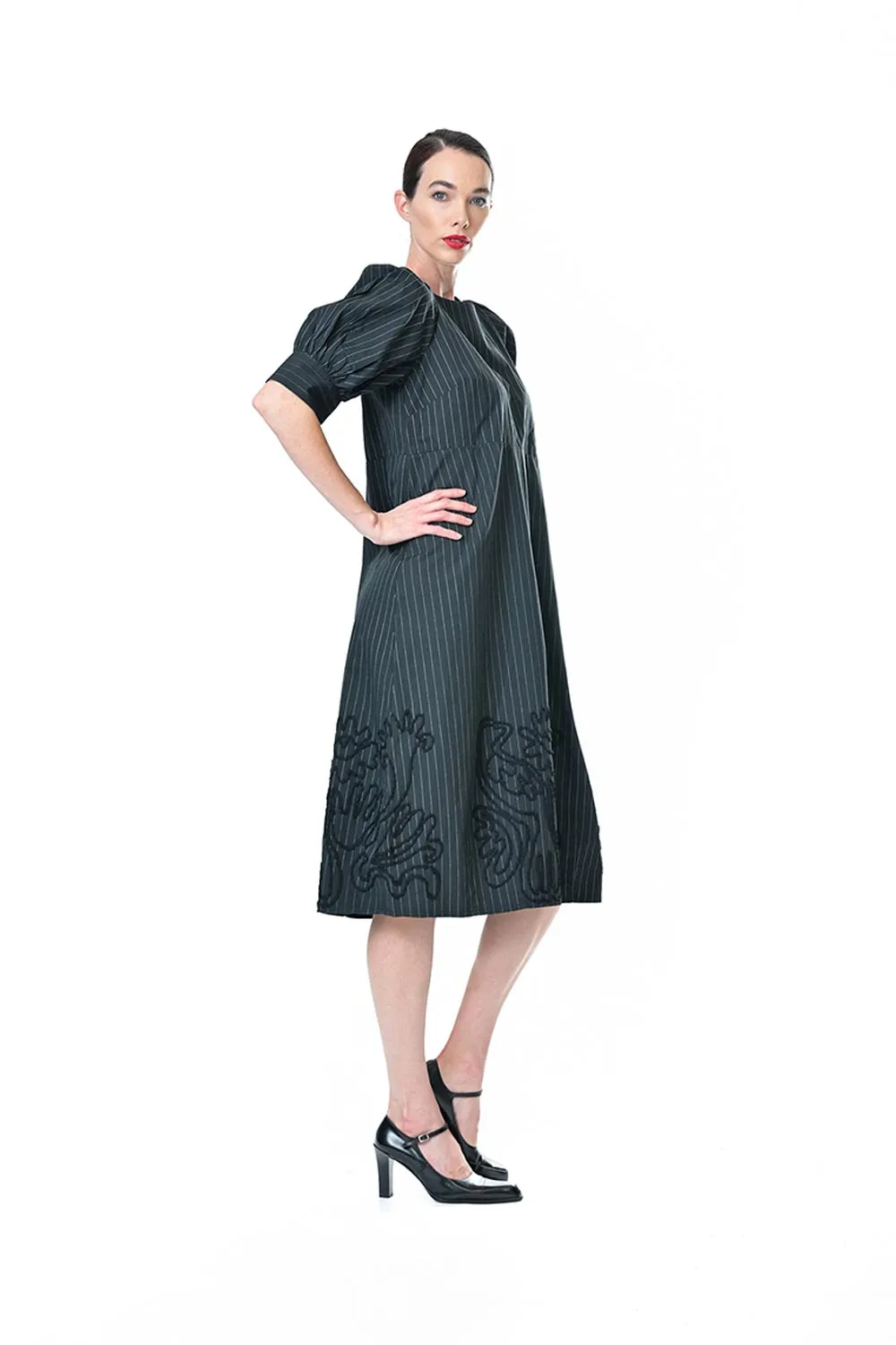 Megan Salmon - M8021 Joseph Pinstripe Dress