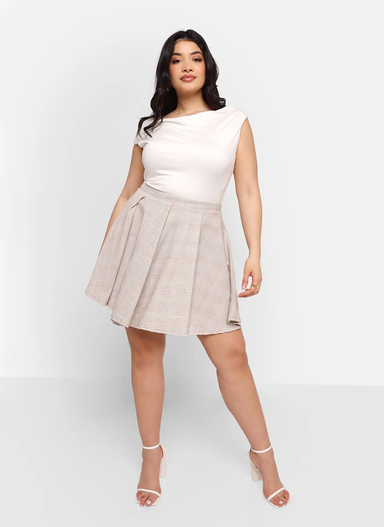 Melody Plaid Mini Skater Skirt
