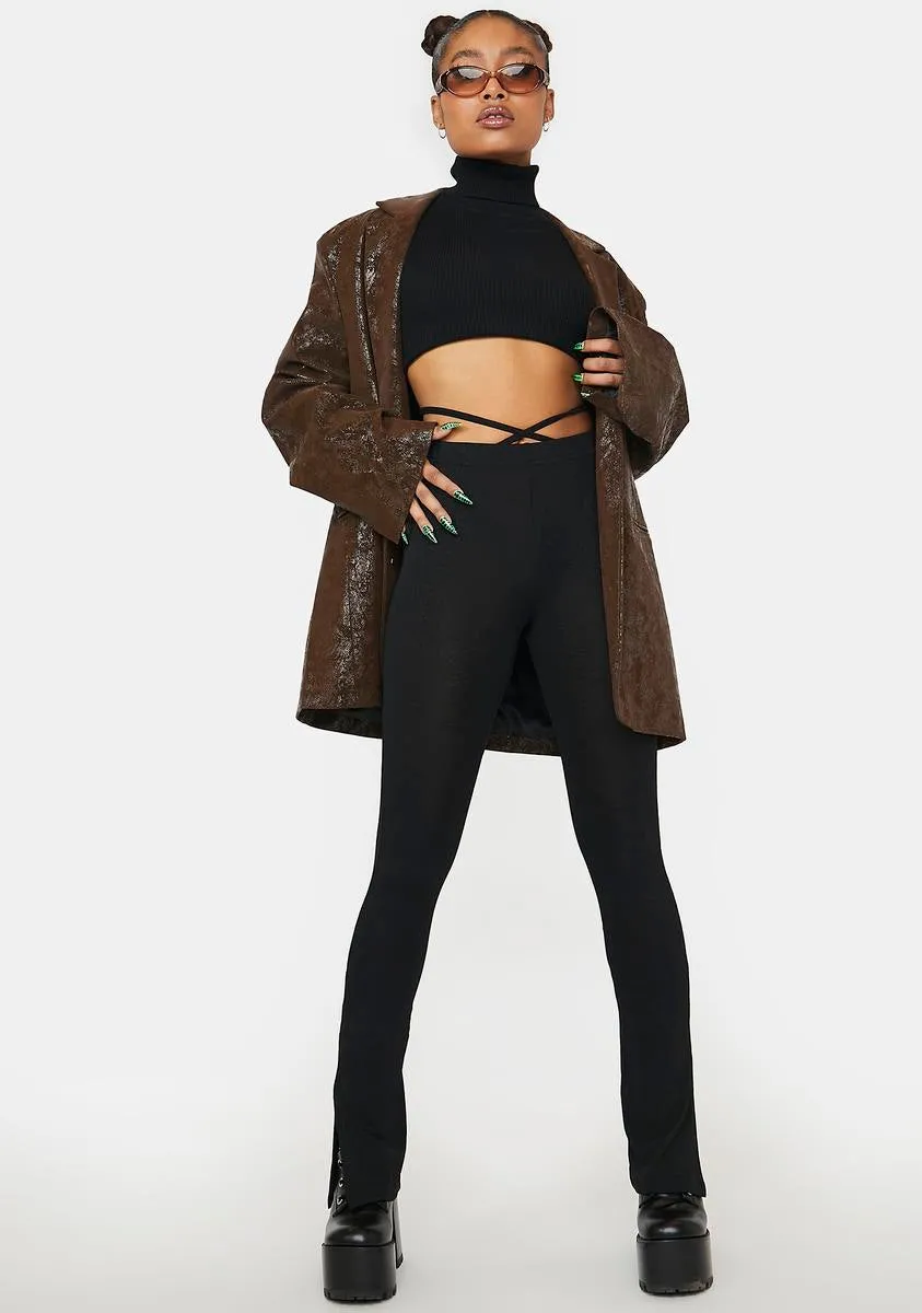 Mesh Strappy Flare Pants