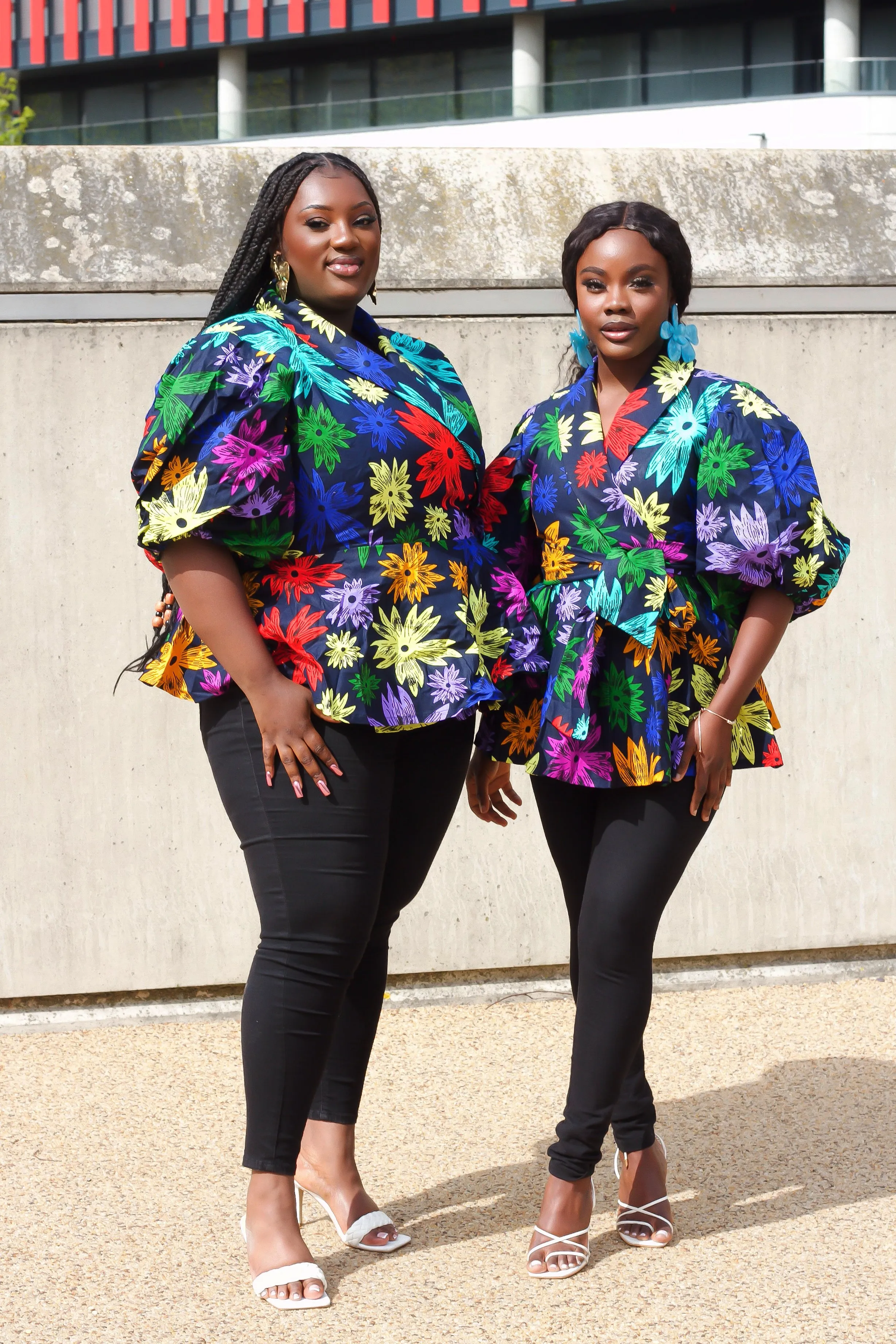 New in African Print Peplum Wrap Top - Ekene