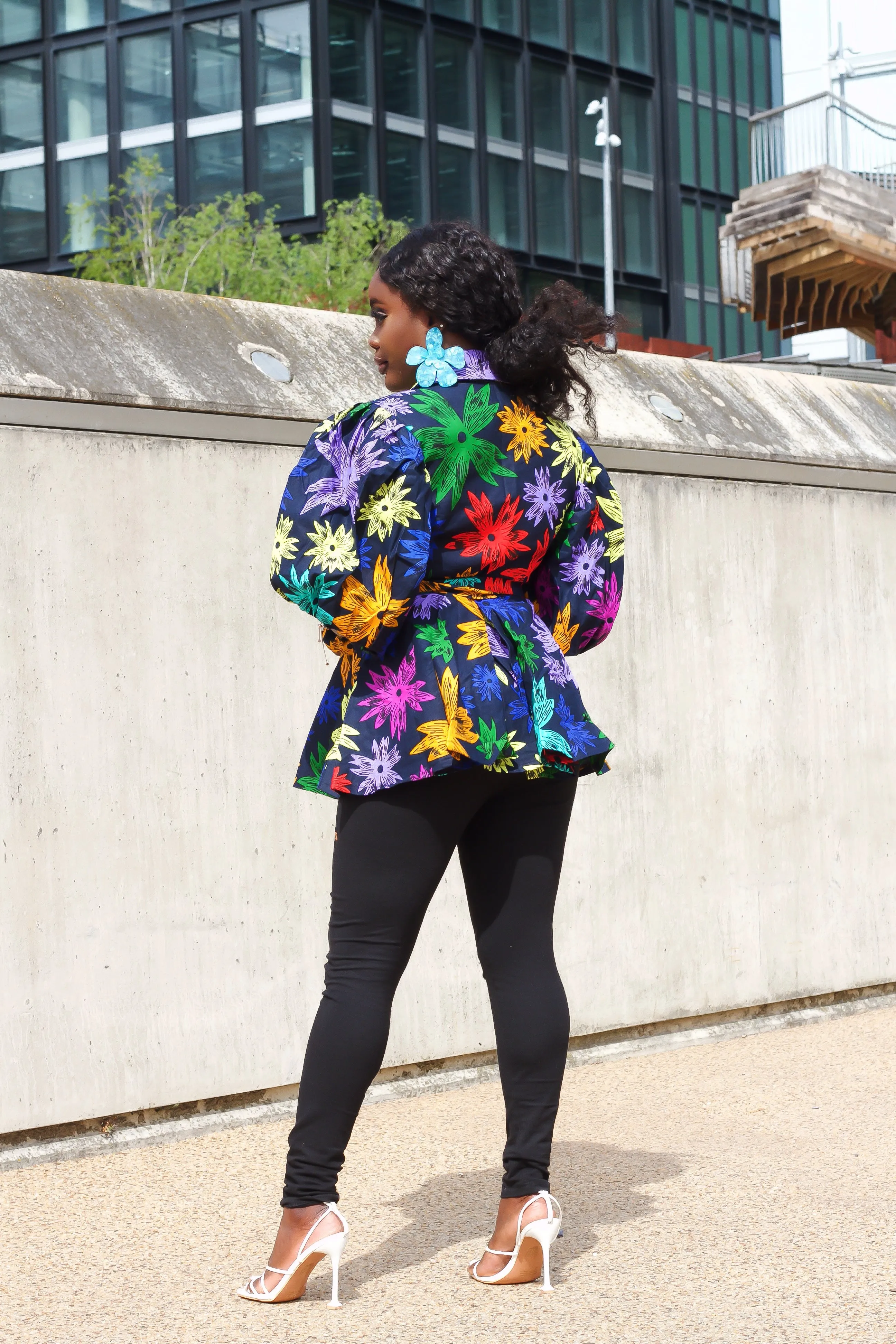 New in African Print Peplum Wrap Top - Ekene