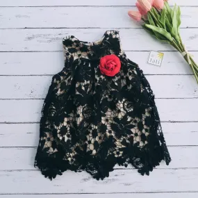 Peony Dress in Midnight Blue Lace