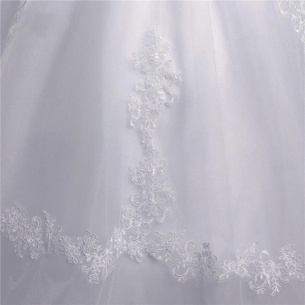 Sexy A-Line Lace Wedding Dress Romantic Backless Bridal Dress