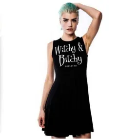 Skater Dress | Witchy & Bitchy | Button Back Black Skater Dress