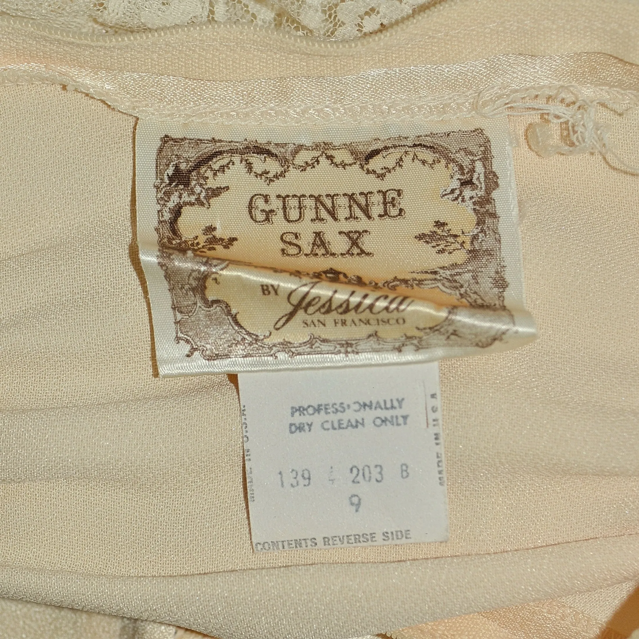 SOLD Vintage Gunne Sax Ruffle Prairie Maxi Dress, Peach Party Hippie Wedding Dress 9/S