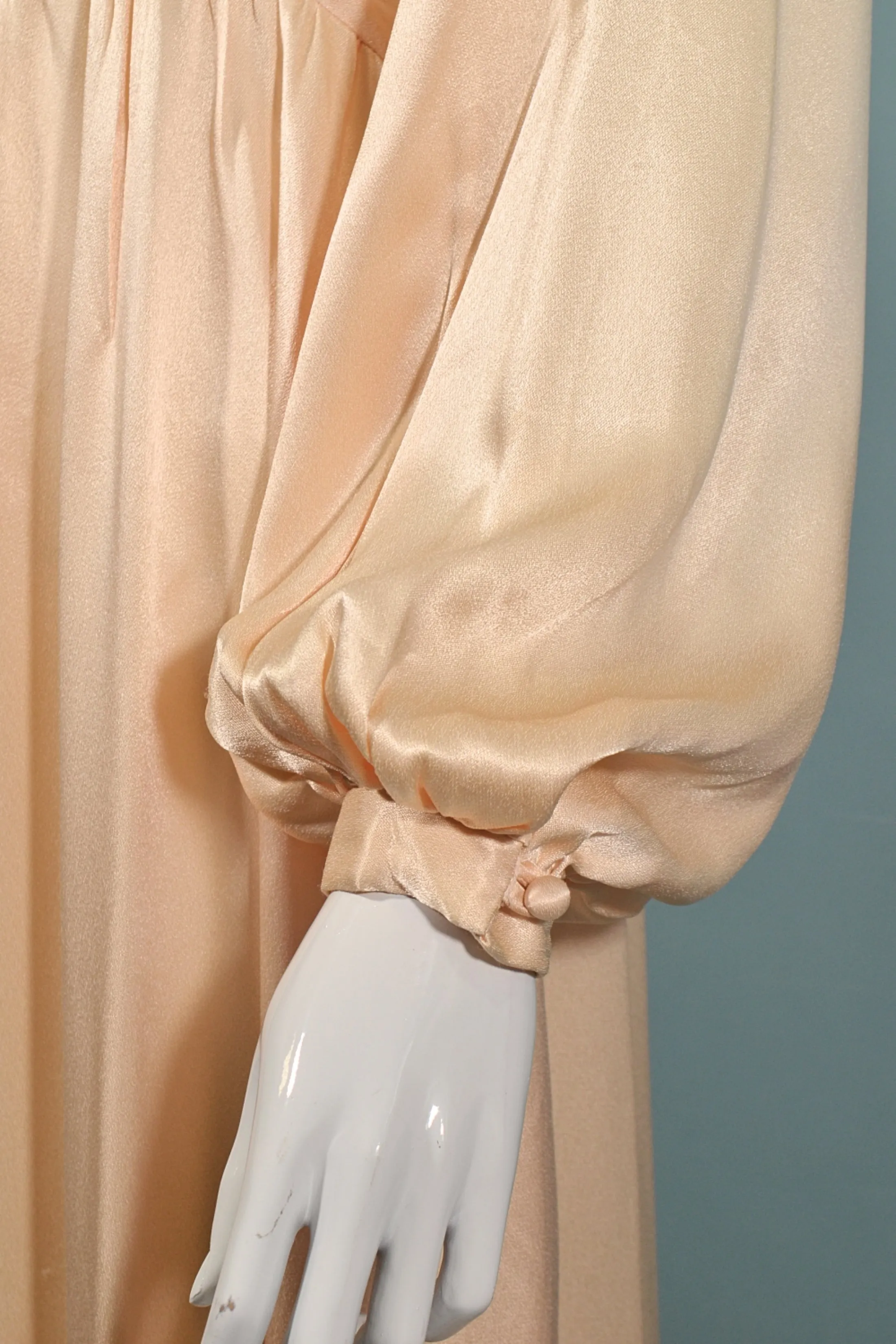 SOLD Vintage Gunne Sax Ruffle Prairie Maxi Dress, Peach Party Hippie Wedding Dress 9/S