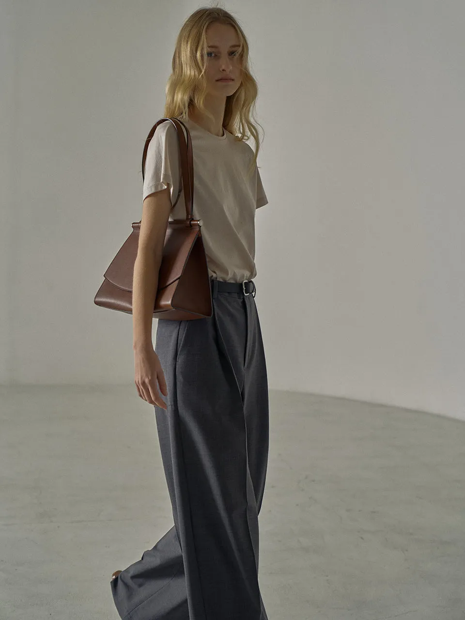 Summer Wool Wide Pants - Charcoal