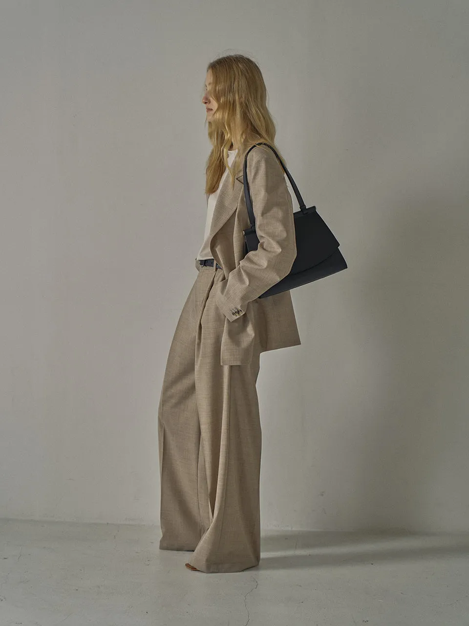 Summer Wool Wide Pants - Oatmeal