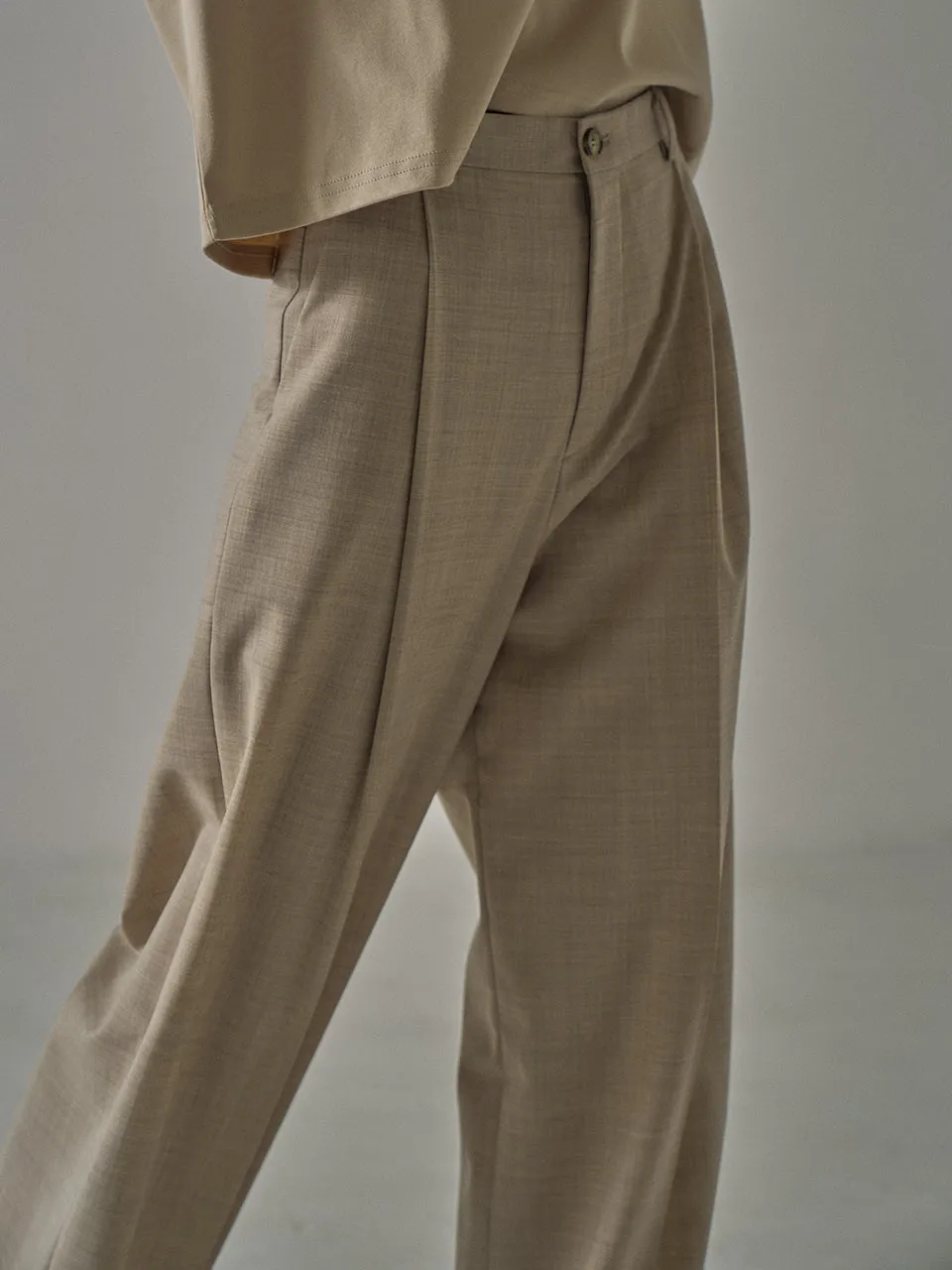 Summer Wool Wide Pants - Oatmeal
